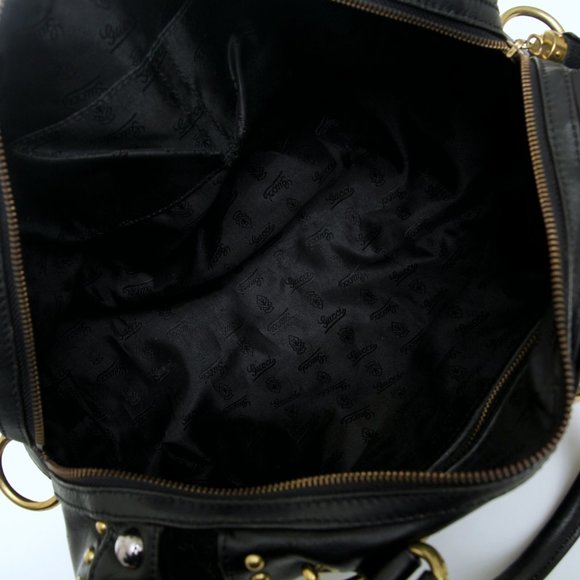 GUCCI Leather Babouska Studded Boston Bag